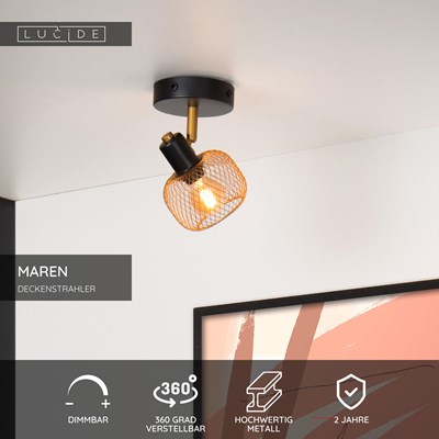 Lucide MAREN - Deckenstrahler - 1xE14 - Mattes Gold / Messing